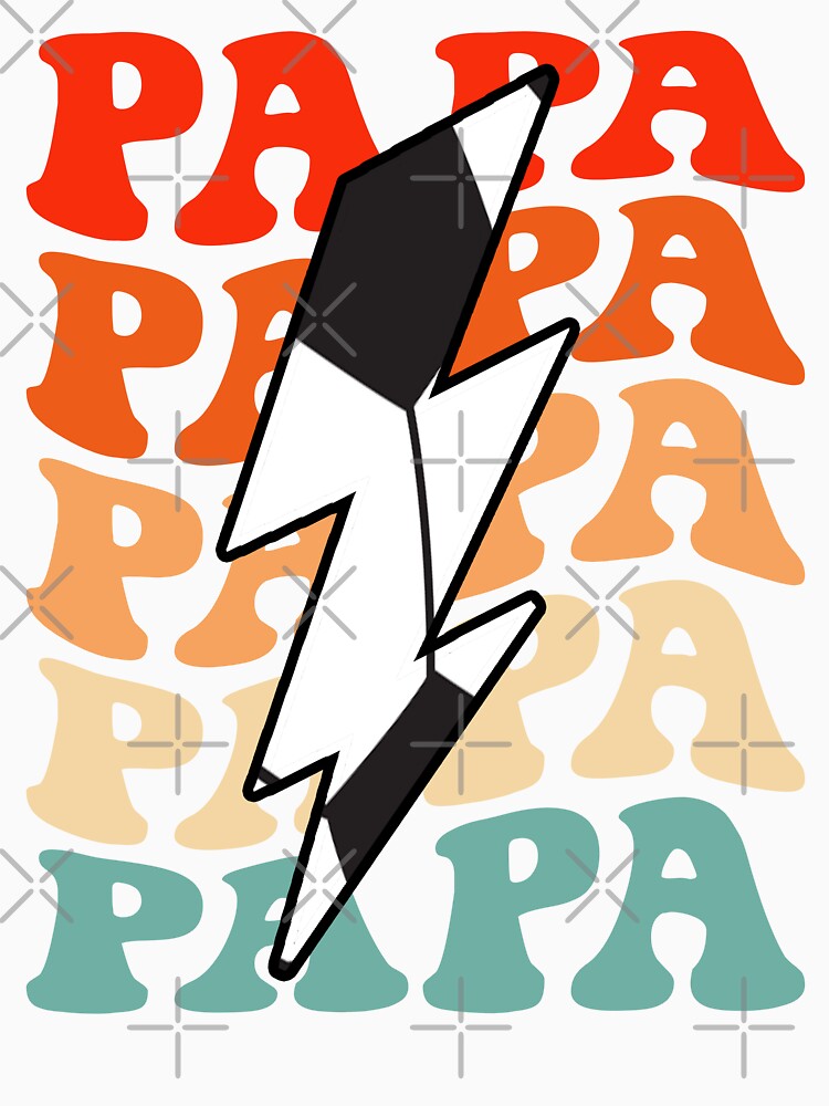 Soccer Papa Dad Retro Groovy Lightning Bolt Father’s Day by Christina-grich