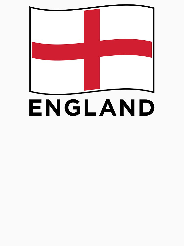 England Wave Flag (Text Under on White) by STUDIO-72