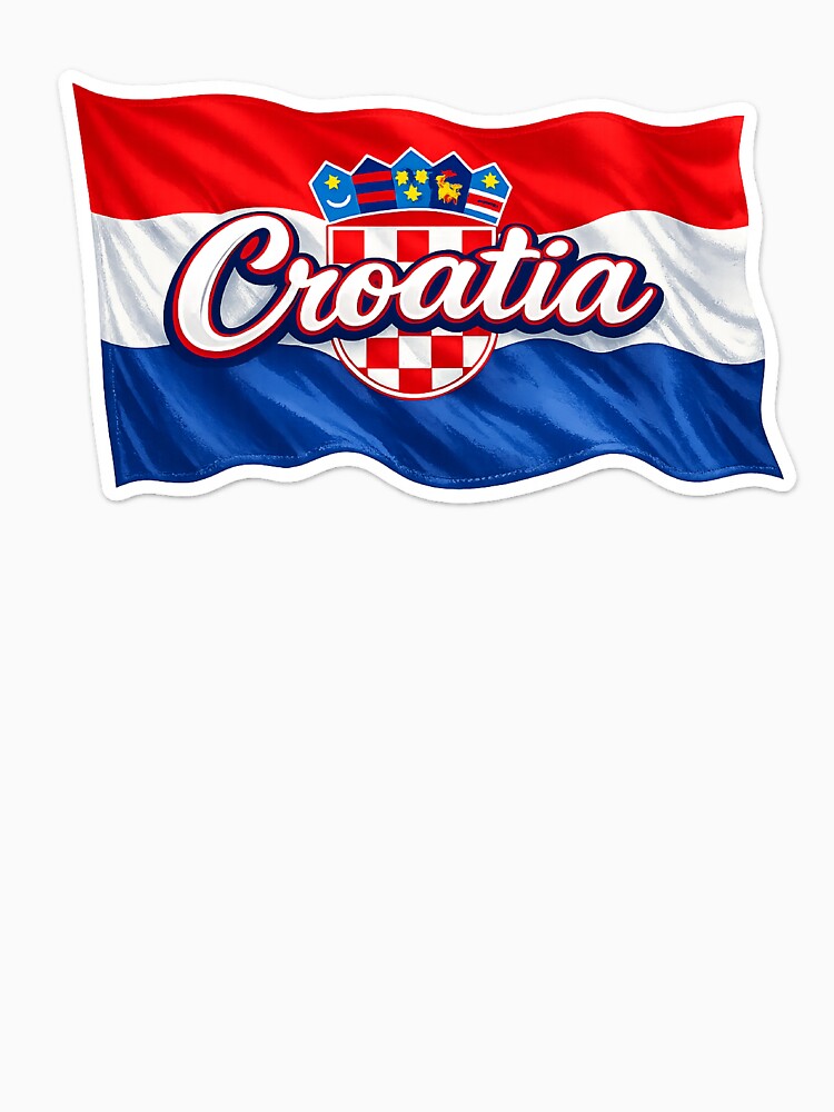 Croatia Waving Flag Typography – Croatian National Pride Design by GarnerSupplyCo