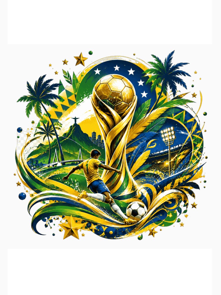 Brazilian Football Spirit – Premium Tropical Soccer Art | Green Gold Champion Vibes by Fashion-Kings0