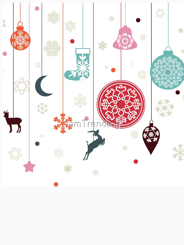 Pastel Christmas Ornaments Pink Red Orange Blue by IamTrending