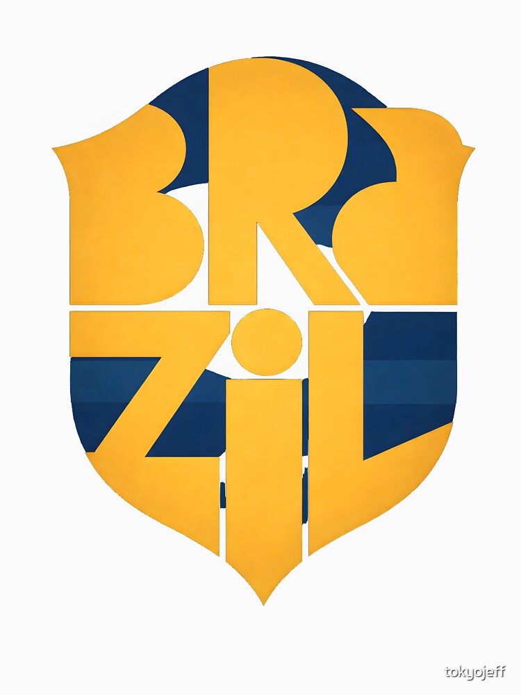 Brazil Football Crest Graphic T-Shirt by tokyojeff