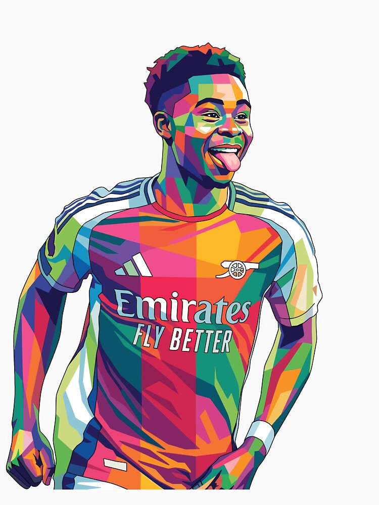 Bukayo Saka Celebration Wpap Art by princejolin