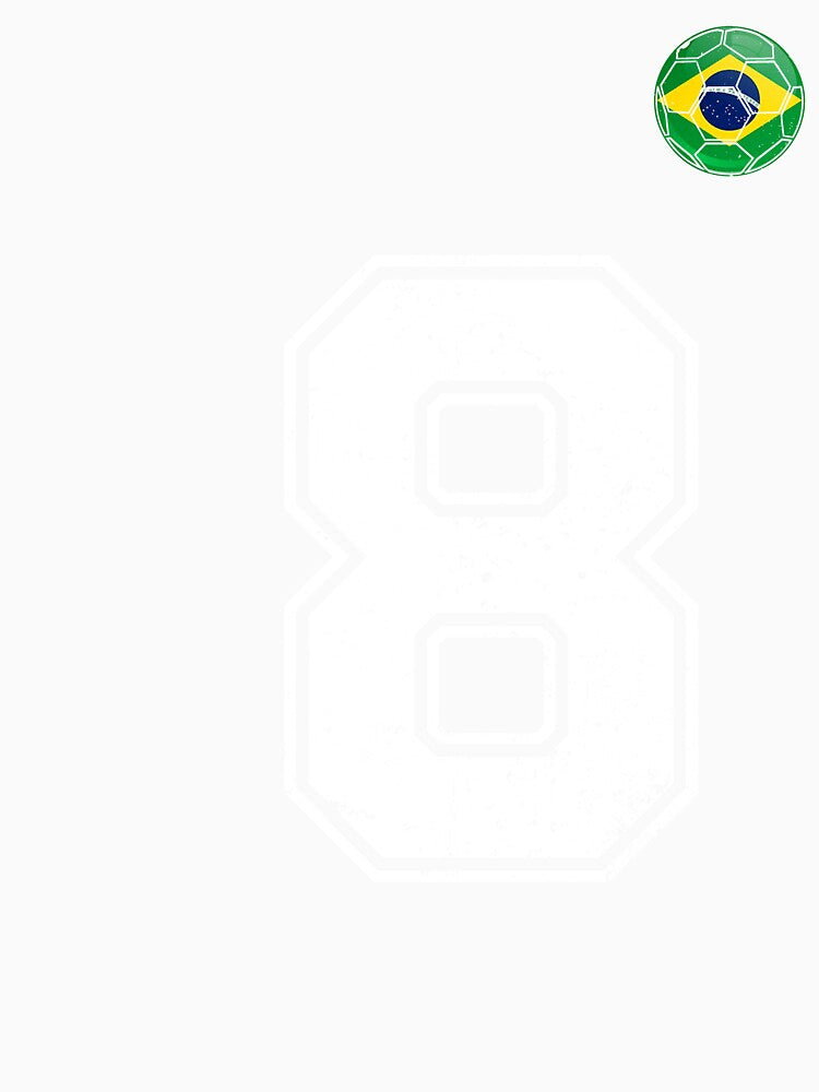 Number 8 Brazil Futbol Football Brazilian soccer Flag Jersey by RoyesButler