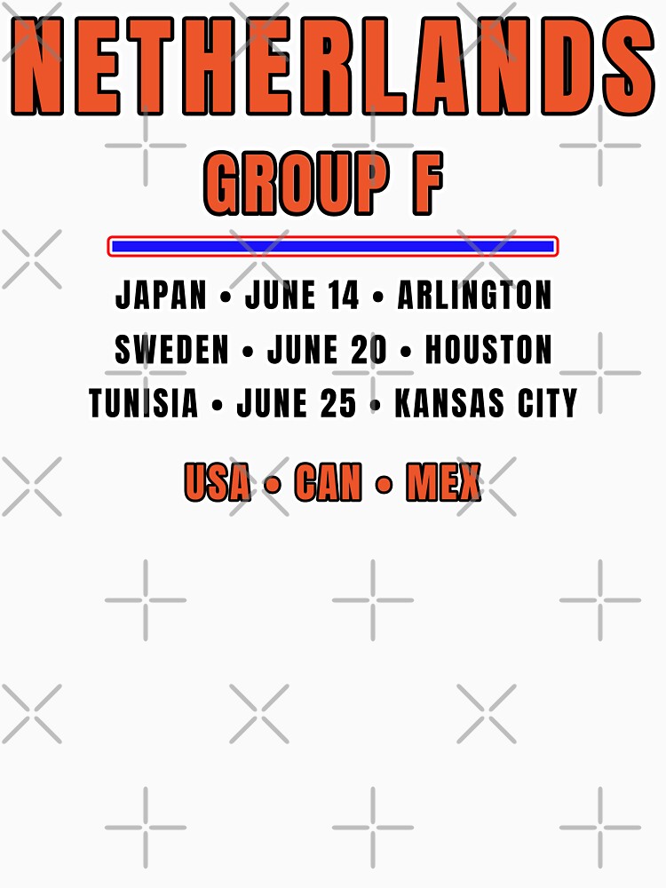 Netherlands Football Fixtures T-Shirt – Group F Schedule Shirt by The Hairy Melon