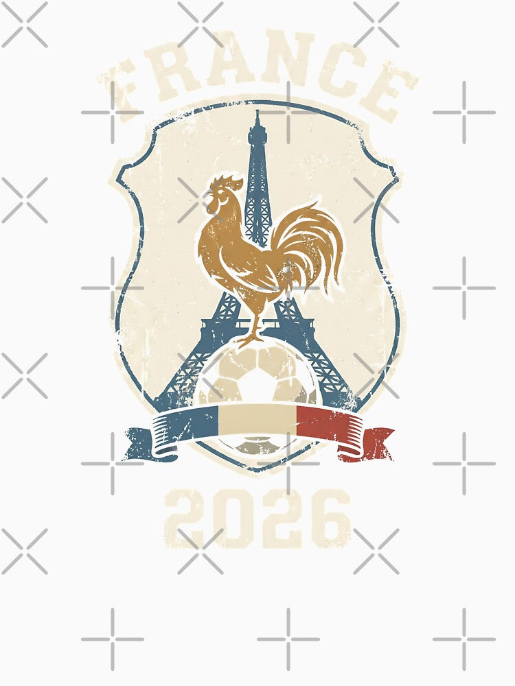 France 2026 Vintage Football Crest with Rooster | Retro French Soccer by Imaginationbeyond