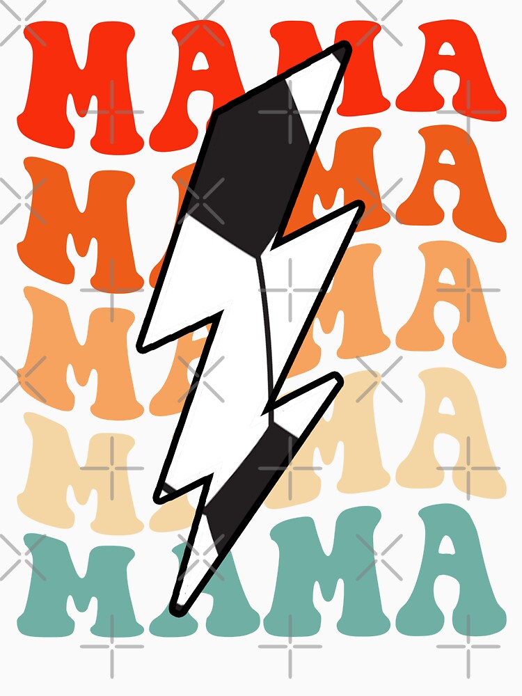 Soccer Mama Mom Retro Groovy Lightning Bolt Mother’s Day by Christina-grich