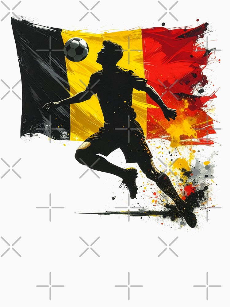 Belgium Soccer Player Art — Belgian Football Flag Action Fan Print by icemanphotos