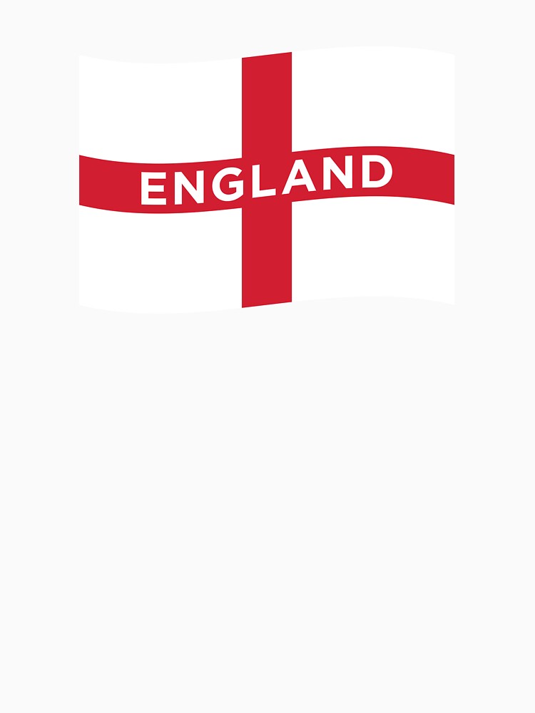 England Wave Flag With Text (On Red) by STUDIO-72