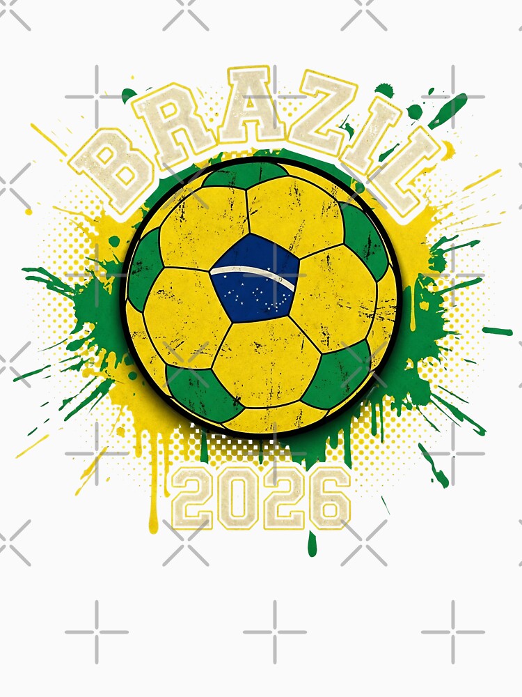 Brazil 2026 Soccer - Paint Splash Flag Ball by Imaginationbeyond