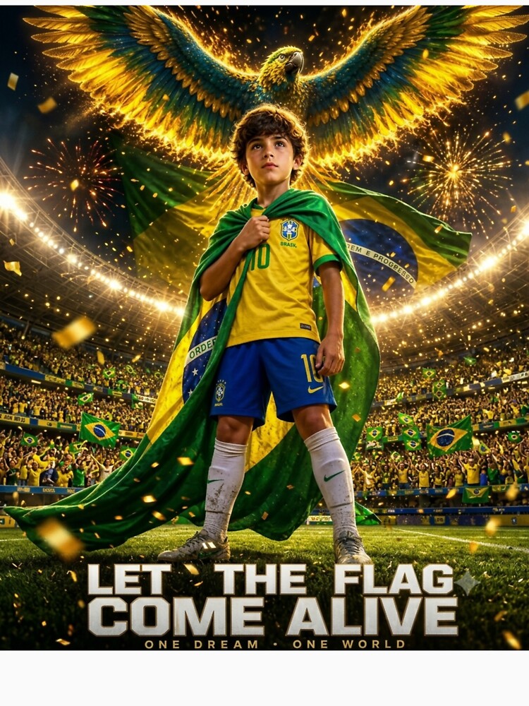 Brazil Football Fan Golden Eagle Art by RoyalDeluxGo