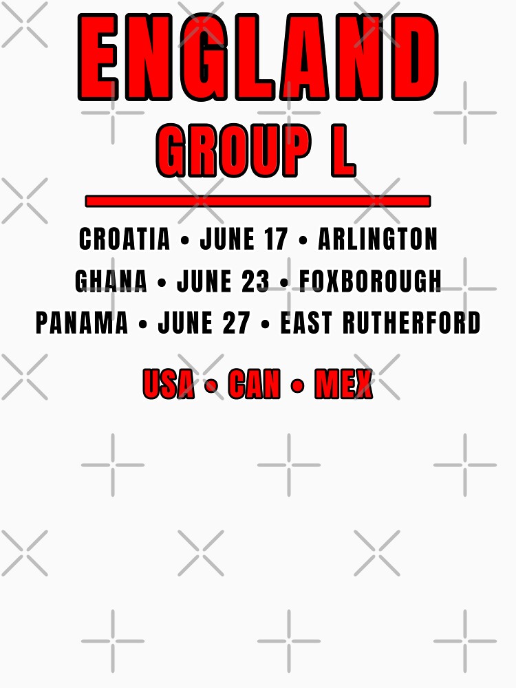 England Football Fixtures T-Shirt – Group L Schedule Shirt  ⭐ MAIN TAG by The Hairy Melon