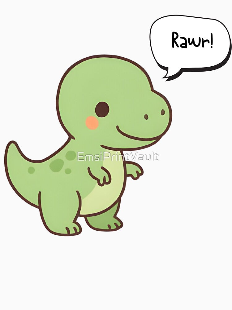 Rawr Dinosaur, cute and small Tyranosaurus by EmsiPrintVault