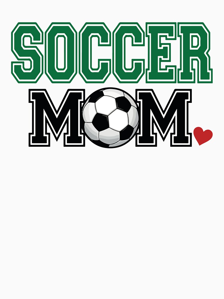 Soccer Mom Heart Green Varsity Sports Team Support Gift by 6im0