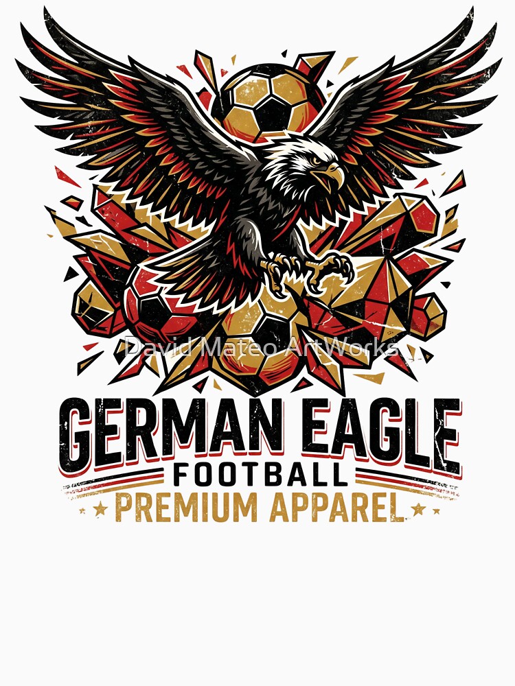German Eagle Football Wings — Premium Apparel Black Gold Design by David Mateo ArtWorks