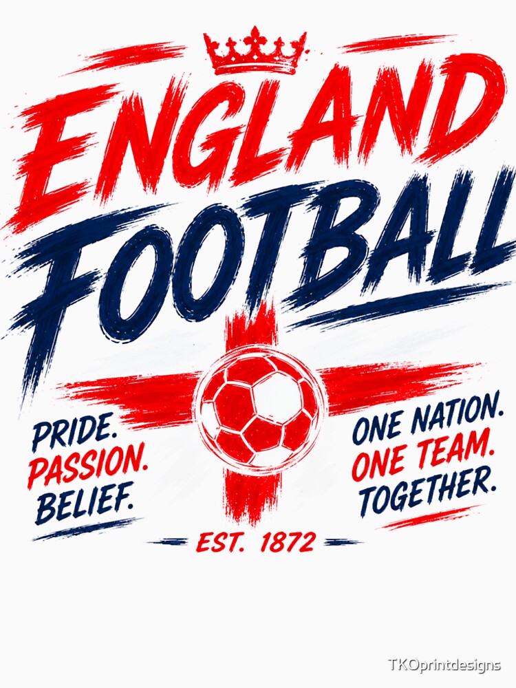 England Football Typography Design | National Football Fan Graphic by TKOprintdesigns