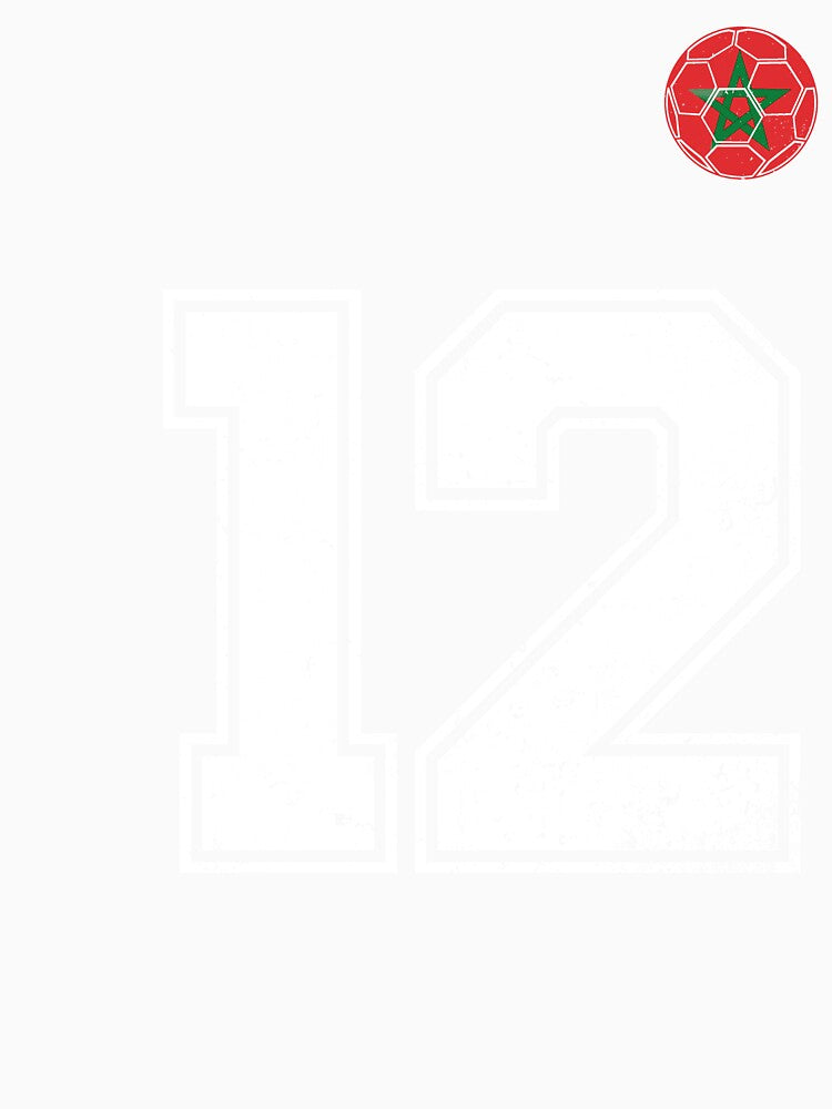 Morocco Soccer Number 12 Vintage Sports Fan by OliviaHayesArt