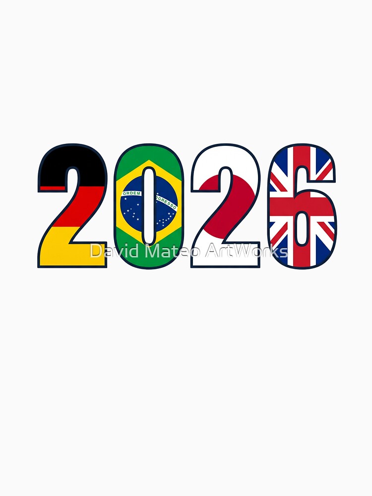 2026 Football — Flag Typography Germany Brazil Japan England by David Mateo ArtWorks