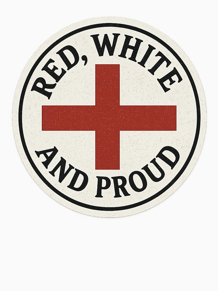 Red, White and Proud – St George’s Cross Circular Emblem by SwishyGarage
