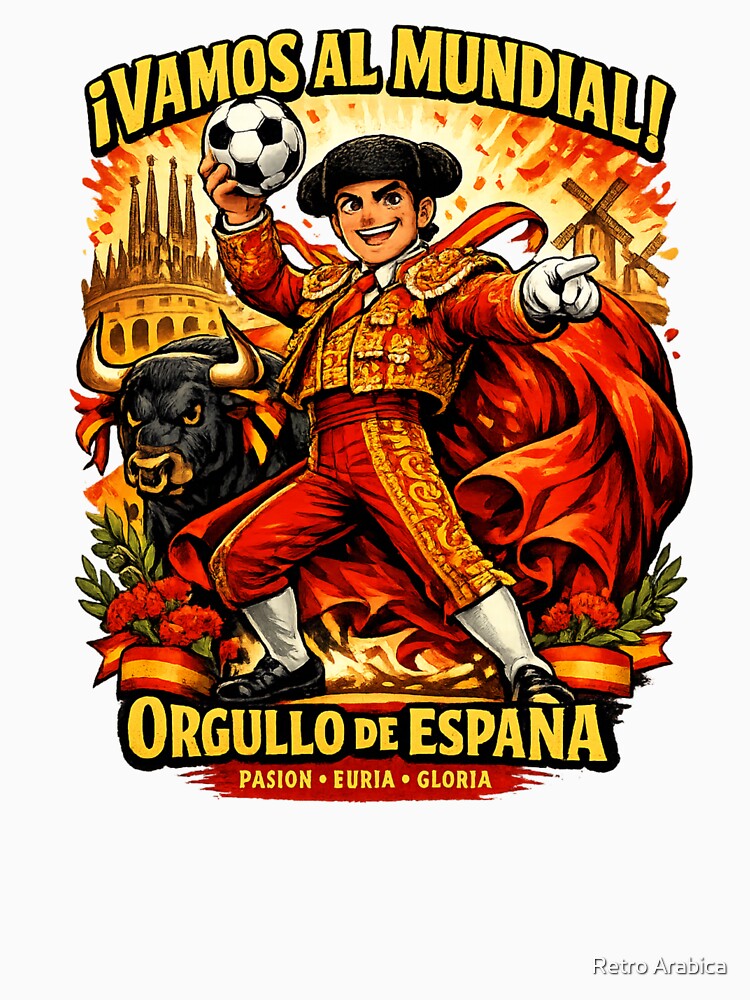 Spain World Cup 2026 Matador Fan Shirt by Retro Arabica