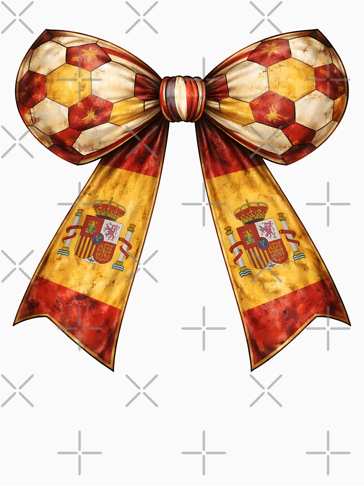 Spain Red Yellow Flag Patterned Patriotic Soccer Bow by MuniraWearify