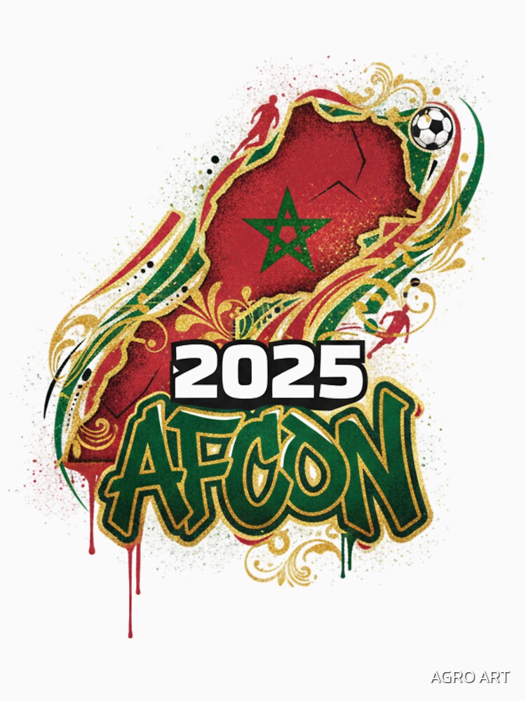 AFCON 2025 Morocco Graffiti Football Art – African Cup Design by AGRO ART