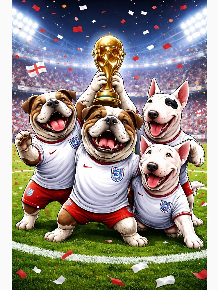 England Football Dogs – Bulldogs & Bull Terriers World Cup Celebration Design by GarnerSupplyCo