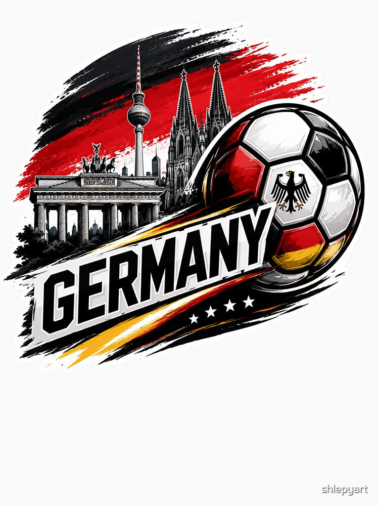 Germany Football Sticker for Fans Who Love Legendary Football Energy | Minimal Soccer Design by shlepyart