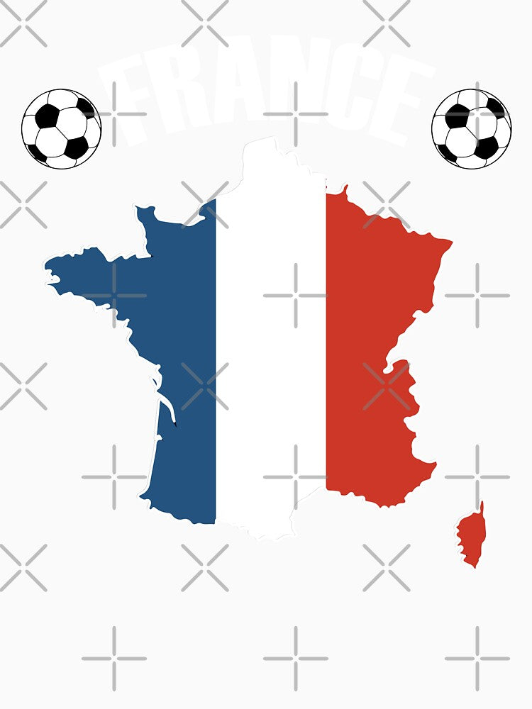 France Football Map - French Flag Soccer by TravelScientist