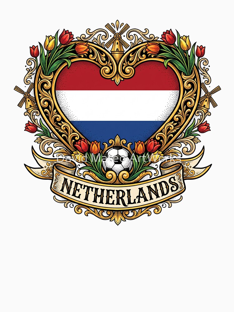Netherlands Heart Tulips Windmill — Soccer World Cup 2026 by David Mateo ArtWorks