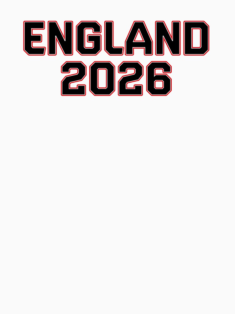 England 2026 World Cup (Black with White & Red Outline) by STUDIO-72
