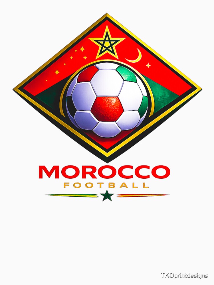 Morocco Football Ultra Modern Minimal Soccer Design by TKOprintdesigns
