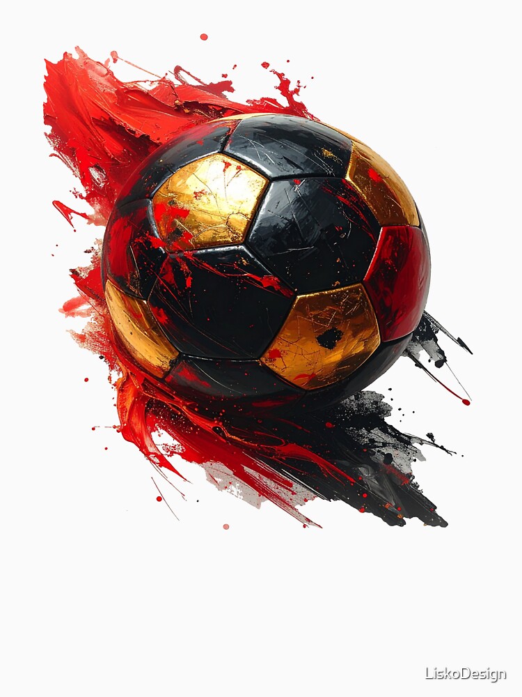 Football in black, red, and gold paint splashes for Germany by LiskoDesign