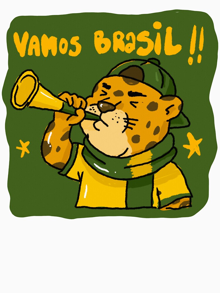 Awkward Animal Hat Club – Vamos Brasil! | Cute Leopard Football Fan Sticker by chupichapa