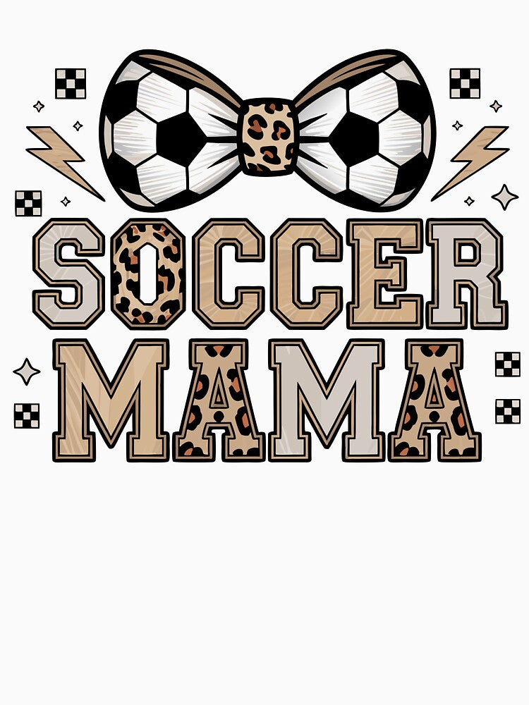 Soccer Mama Leopard Bow Graphic – Trendy Sports Mom Design by Snifferius