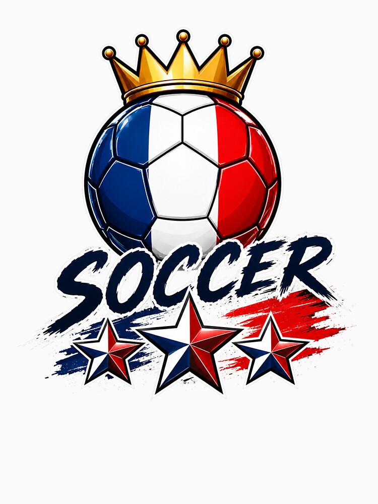 France Flag Crowned Soccer Ball by QuiteOrbit