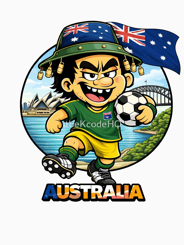 Australia Soccer Fan Cartoon Shirt by theKcodeHQ