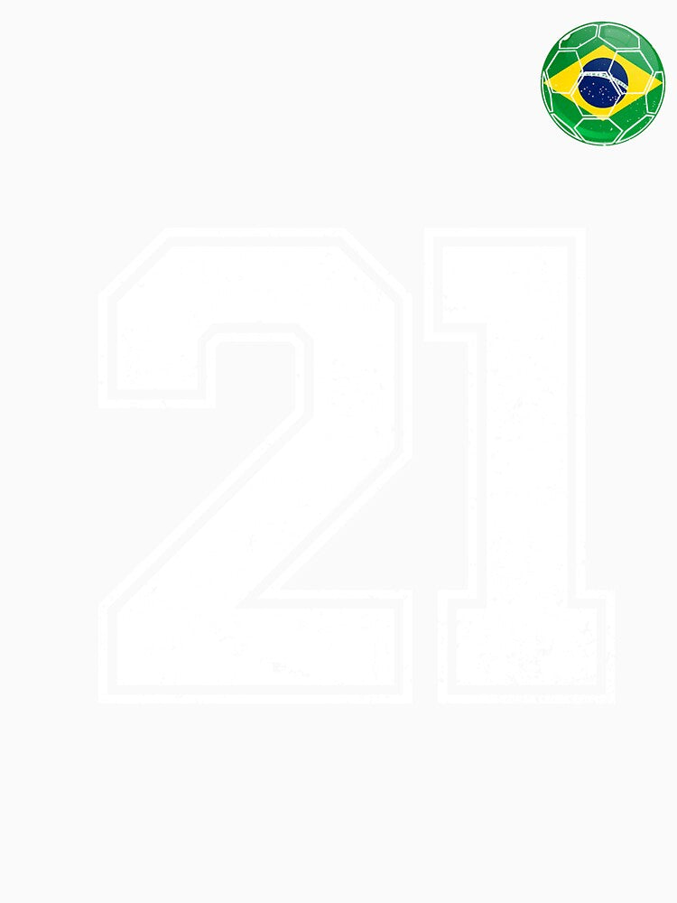Number 21 Brazil Futbol Football Brazilian soccer Flag Jersey by RoyesButler