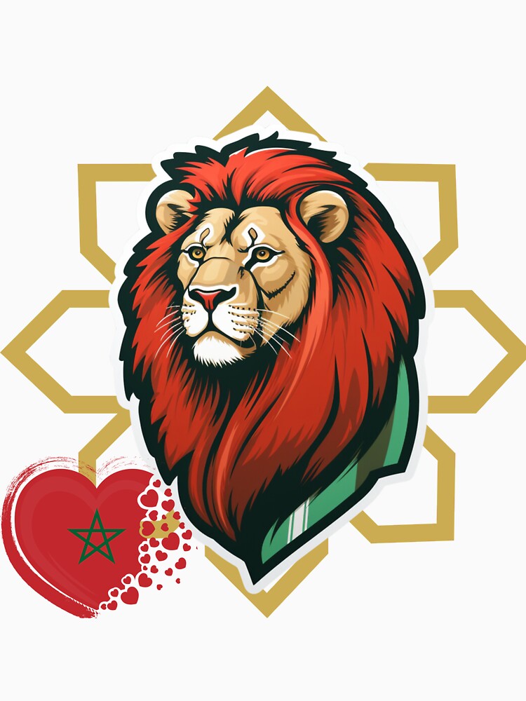 Morocco Maroc المنتخب المغربي T-Shirt, soccer lion by MarwenLabShop