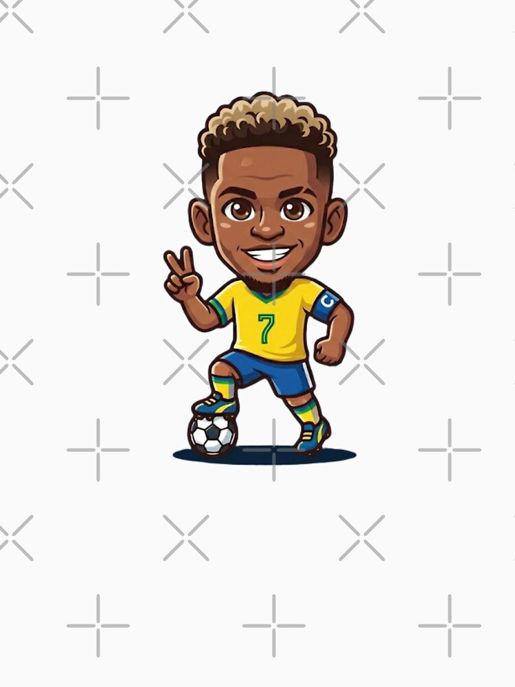 Cute MiniPop Brazil Football Star 7 - Chibi Soccer Fan Art by ZIKI VI