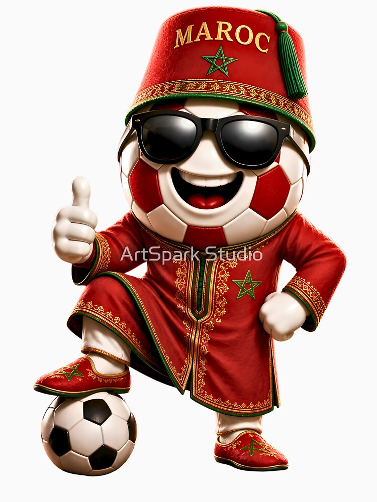 Morocco Soccer Mascot Traditional Football Cartoon Graphic by ArtSpark Studio