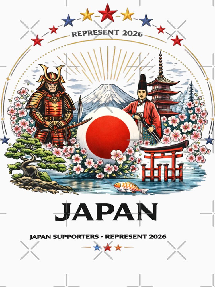 Japan Soccer Fans Samurai Sakura Vintage Design | Japan Supporters Represent 2026 Shirt by Inner Flame Studio