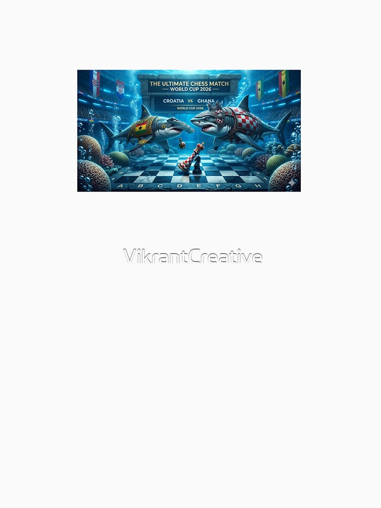 Croatia vs Ghana Underwater Shark Chess Sticker — Checkered Shark Black Star Shark World Cup 2026 Decal by VikrantCreative