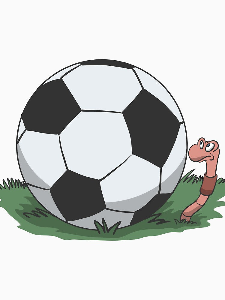 Worm with soccer ball football by Monkey Ful