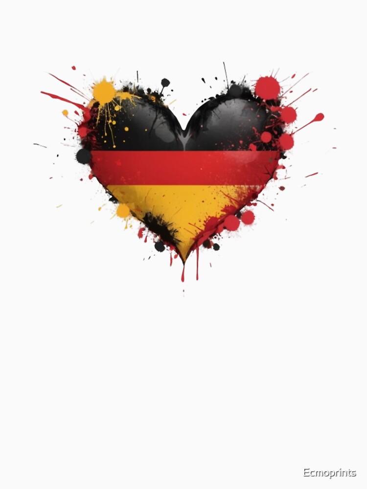 German flag in heart shape black red gold by Ecmoprints