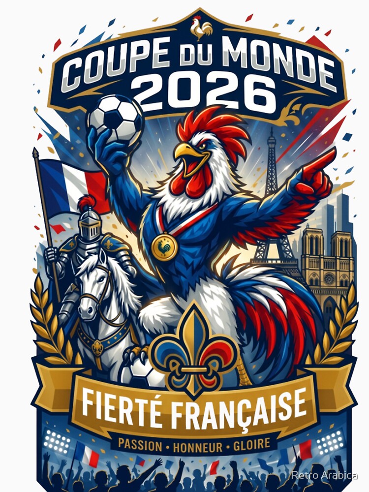 French Rooster Football Fan Poster by Retro Arabica
