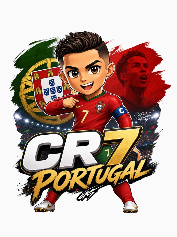 CR7 Portugal Cristiano Ronaldo Chibi Fan t-shirt stickers by Ashley critters