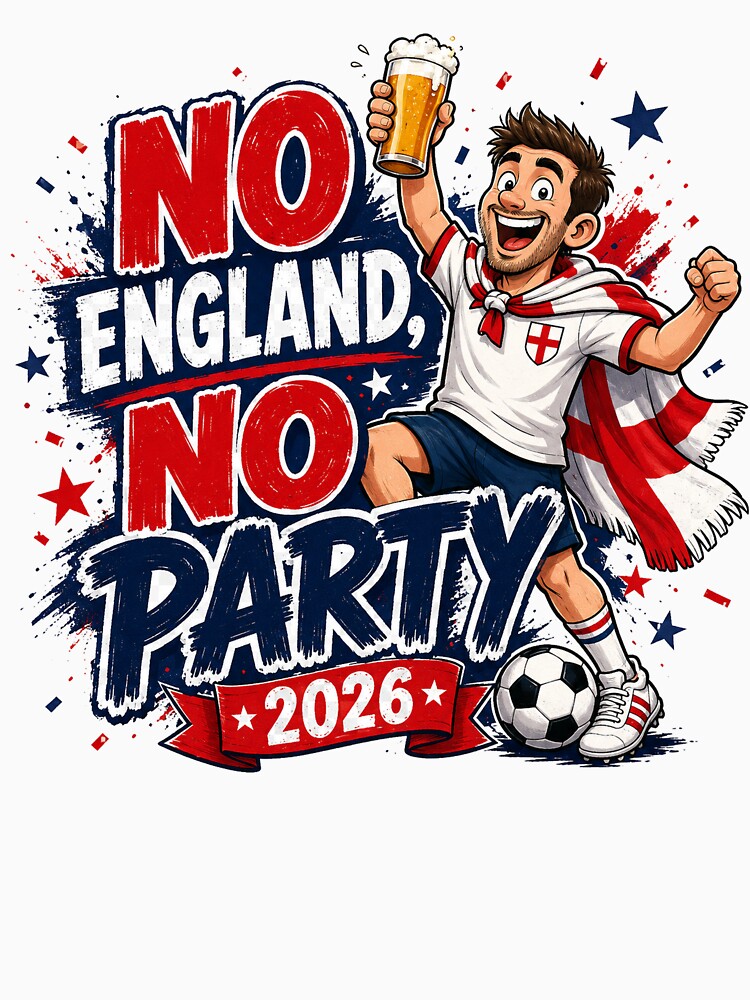 No England No Party 2026 England Football Fan Design by UrbanKangaroo
