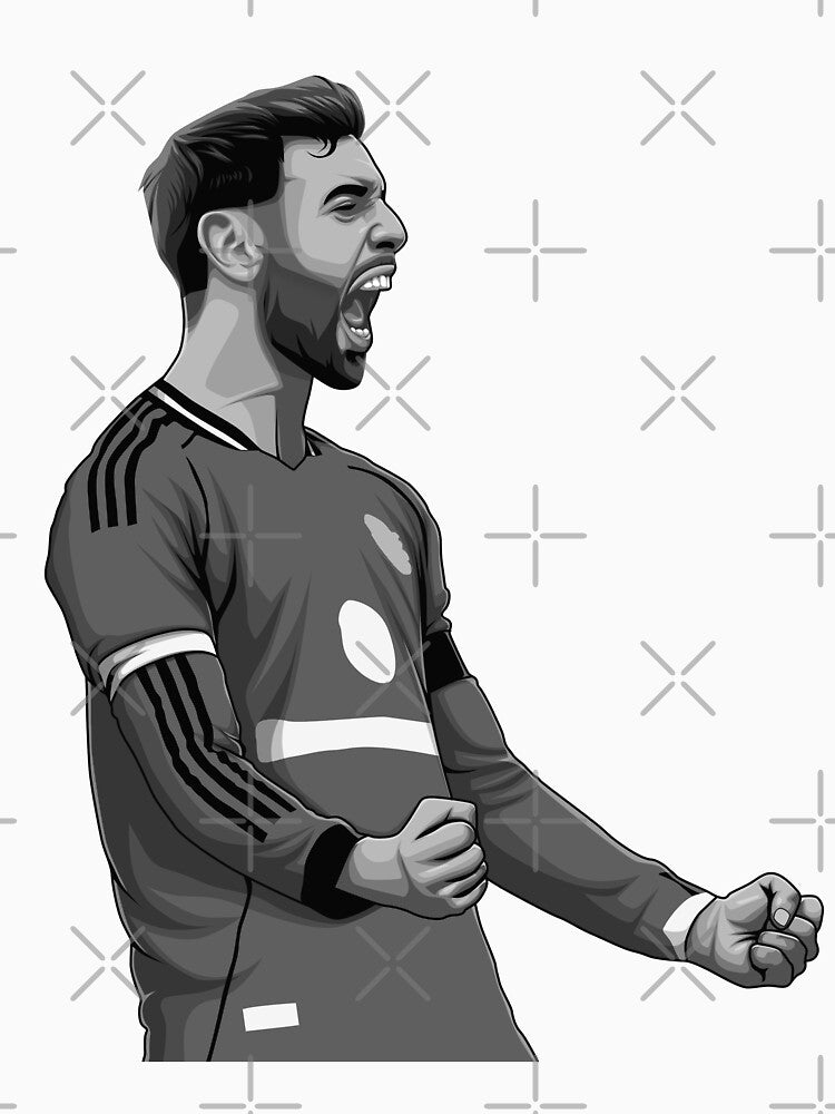 Bruno Fernandes Black and White Version by Aldduardo