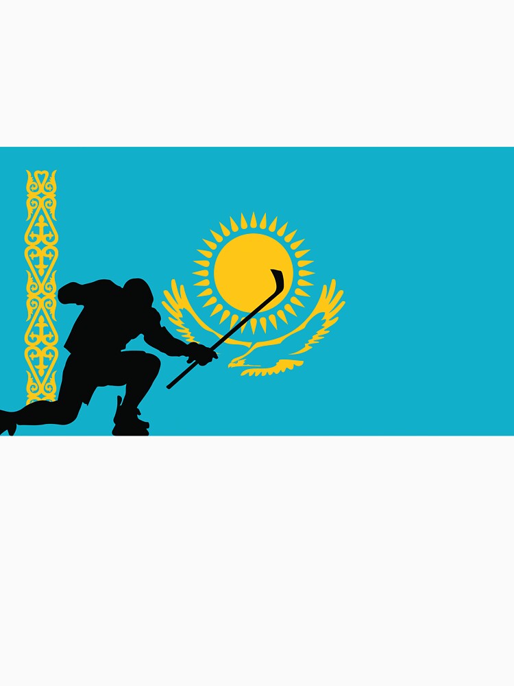 Kazakhstan Ice Hockey Silhouette Celebration by CanvasTee